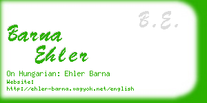 barna ehler business card